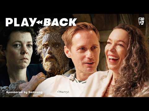 Wicker Co-Stars Olivia Colman and Alexander Skarsgård Watch Early Career Clips Together
